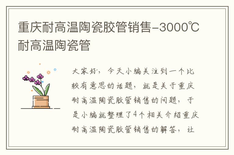 重庆耐高温陶瓷胶管销售-3000℃耐高温陶瓷管