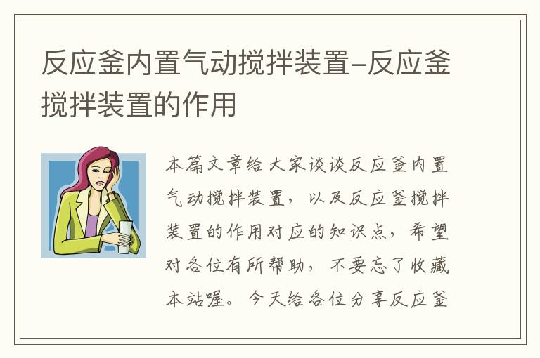 反应釜内置气动搅拌装置-反应釜搅拌装置的作用