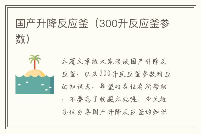 国产升降反应釜（300升反应釜参数）