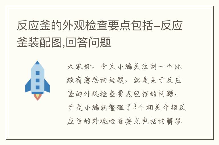 反应釜的外观检查要点包括-反应釜装配图,回答问题