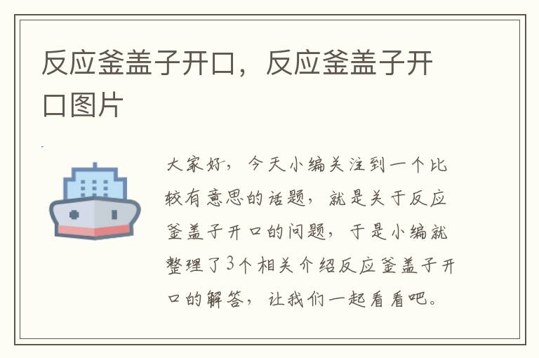 反应釜盖子开口，反应釜盖子开口图片