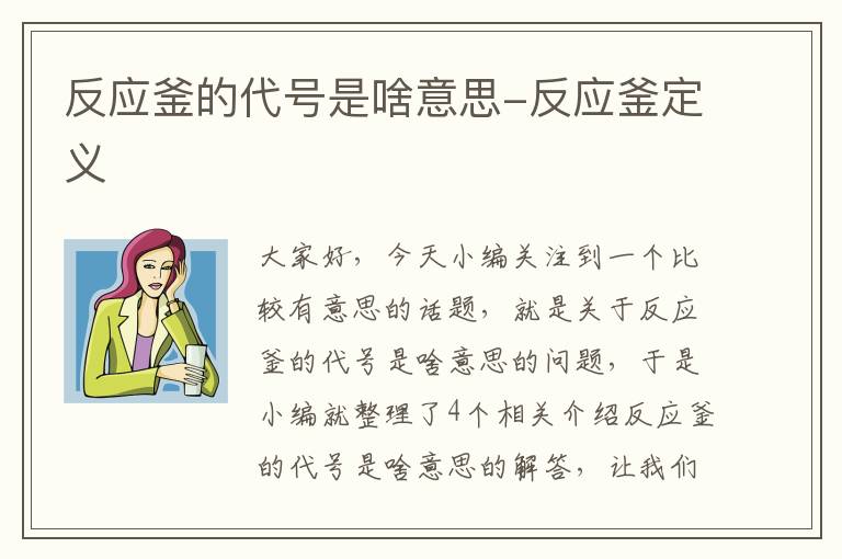 反应釜的代号是啥意思-反应釜定义