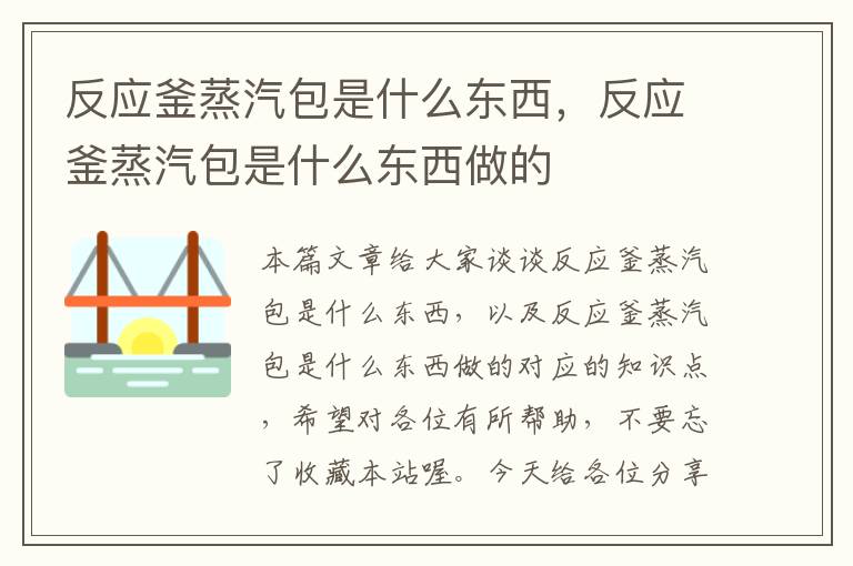 反应釜蒸汽包是什么东西，反应釜蒸汽包是什么东西做的