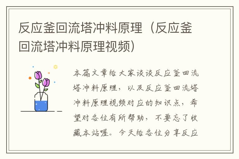 反应釜回流塔冲料原理（反应釜回流塔冲料原理视频）