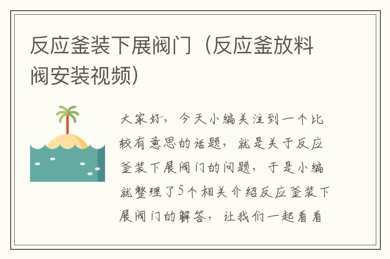 反应釜装下展阀门（反应釜放料阀安装视频）