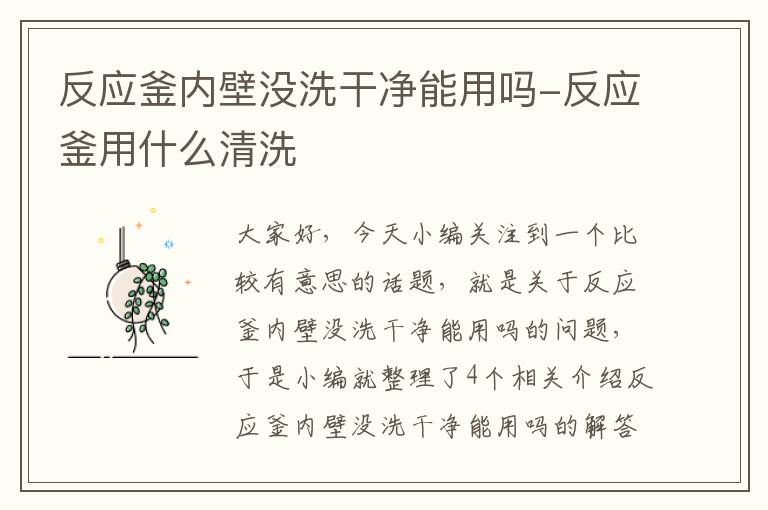 反应釜内壁没洗干净能用吗-反应釜用什么清洗