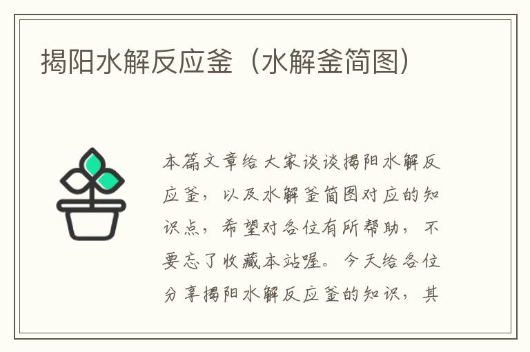 揭阳水解反应釜（水解釜简图）