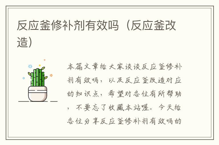 反应釜修补剂有效吗（反应釜改造）