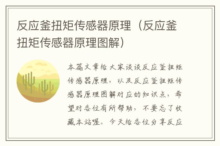 反应釜扭矩传感器原理（反应釜扭矩传感器原理图解）