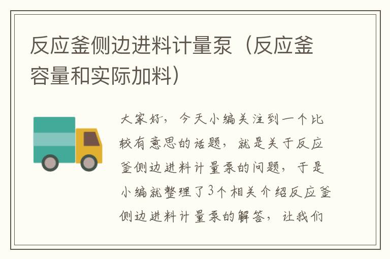 反应釜侧边进料计量泵（反应釜容量和实际加料）