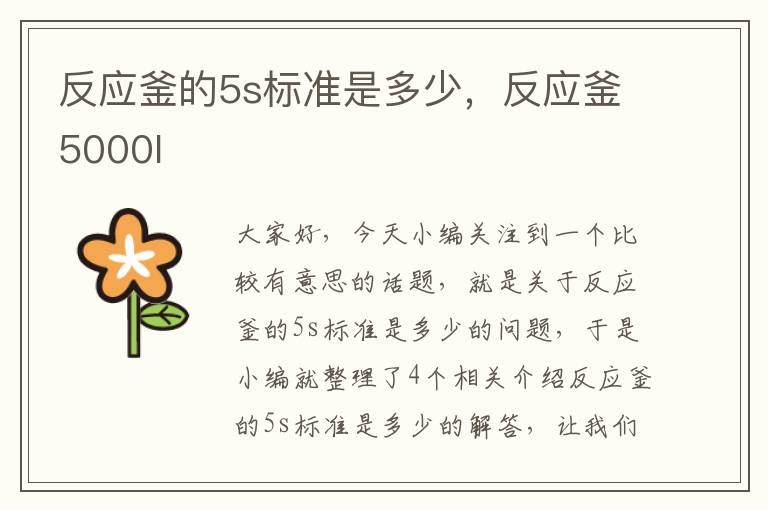 反应釜的5s标准是多少，反应釜5000l