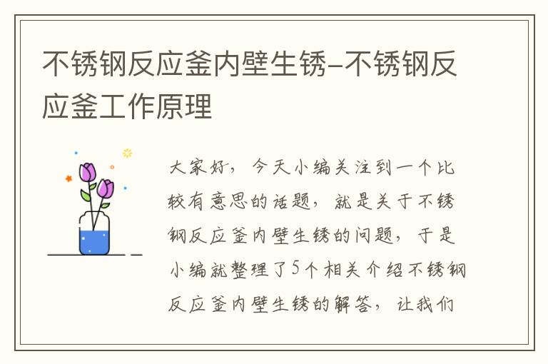 不锈钢反应釜内壁生锈-不锈钢反应釜工作原理