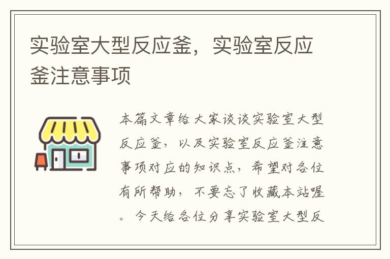 实验室大型反应釜，实验室反应釜注意事项