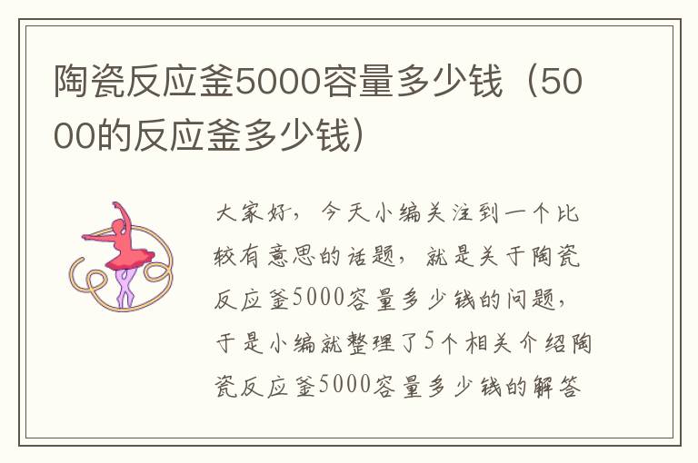 陶瓷反应釜5000容量多少钱（5000的反应釜多少钱）