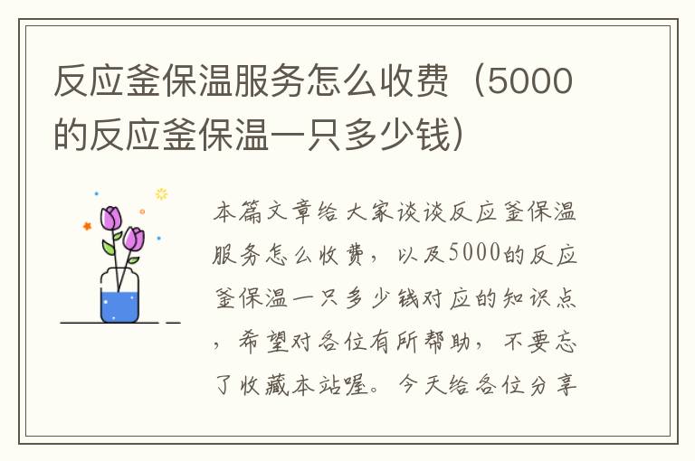 反应釜保温服务怎么收费（5000的反应釜保温一只多少钱）