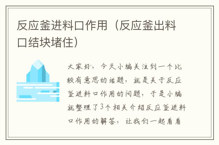 反应釜进料口作用（反应釜出料口结块堵住）