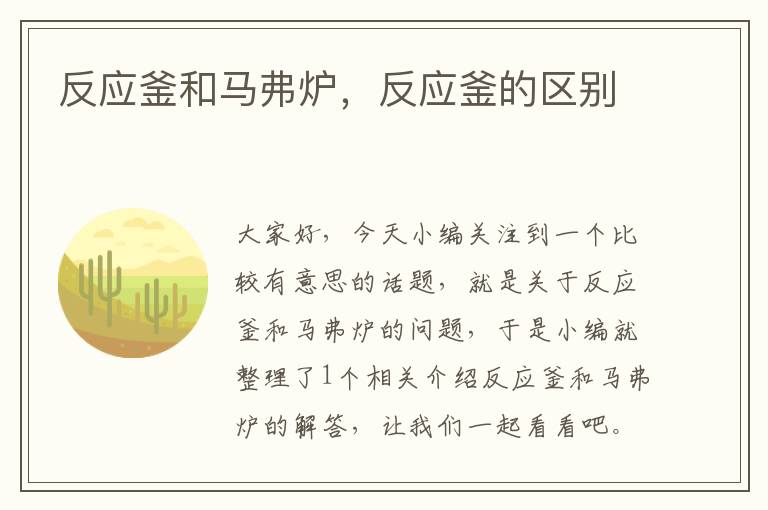 反应釜和马弗炉，反应釜的区别