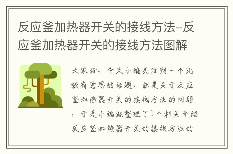 反应釜加热器开关的接线方法-反应釜加热器开关的接线方法图解