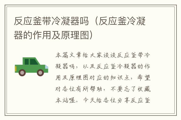 反应釜带冷凝器吗（反应釜冷凝器的作用及原理图）