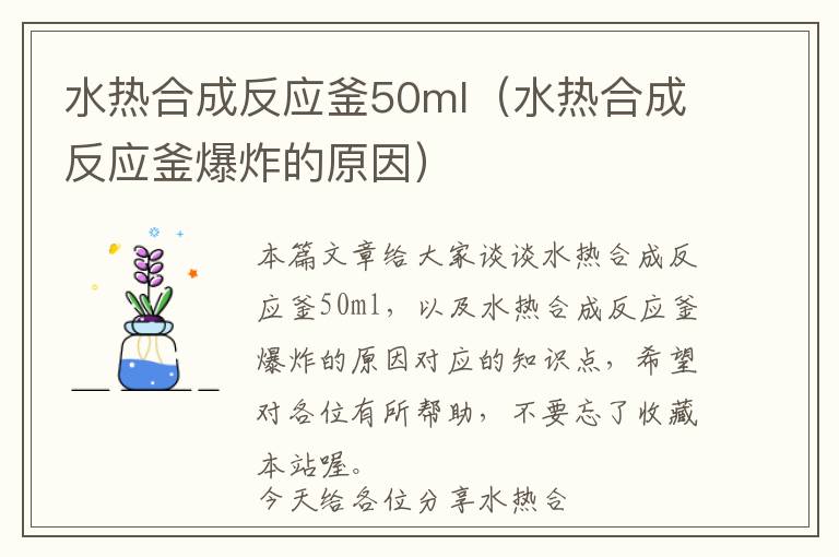 水热合成反应釜50ml（水热合成反应釜爆炸的原因）