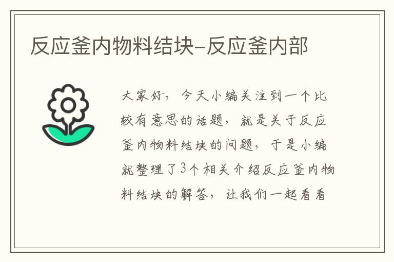 反应釜内物料结块-反应釜内部