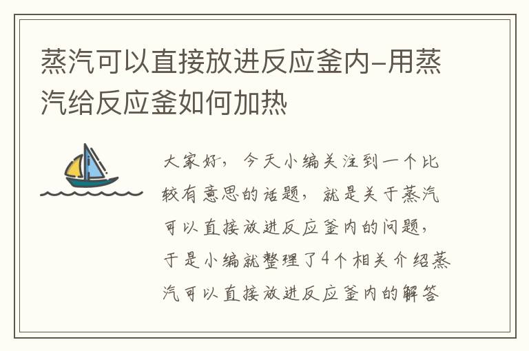 蒸汽可以直接放进反应釜内-用蒸汽给反应釜如何加热