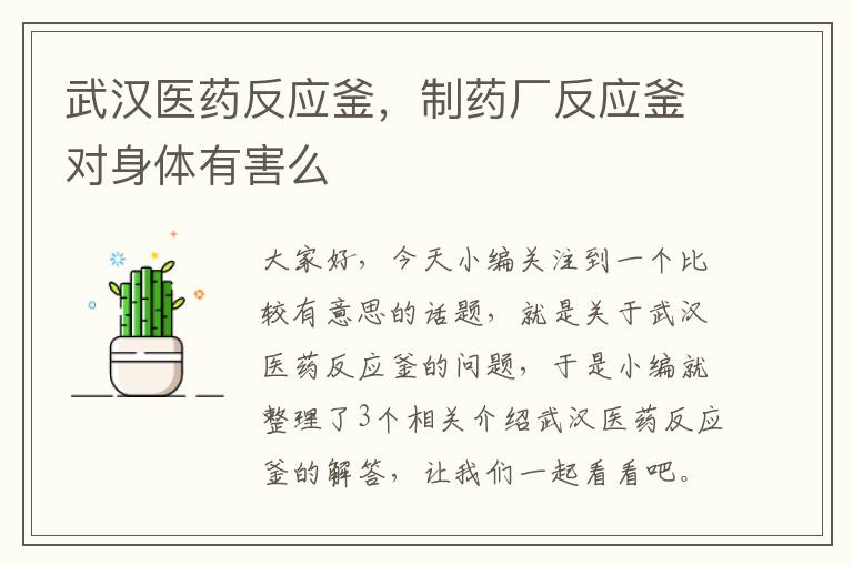 武汉医药反应釜，制药厂反应釜对身体有害么