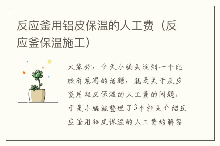 反应釜用铝皮保温的人工费（反应釜保温施工）