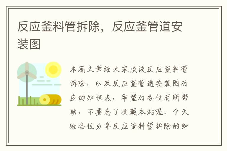 反应釜料管拆除，反应釜管道安装图