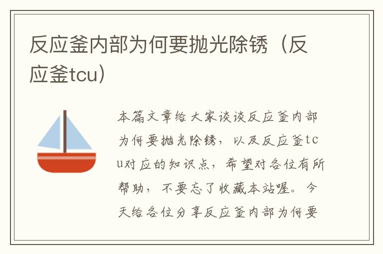 反应釜内部为何要抛光除锈（反应釜tcu）