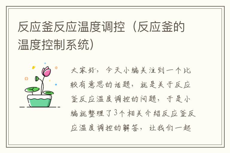 反应釜反应温度调控（反应釜的温度控制系统）