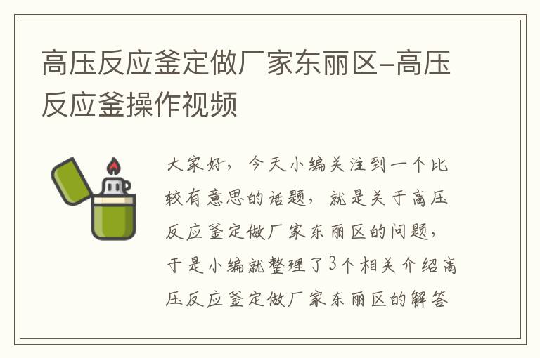 高压反应釜定做厂家东丽区-高压反应釜操作视频