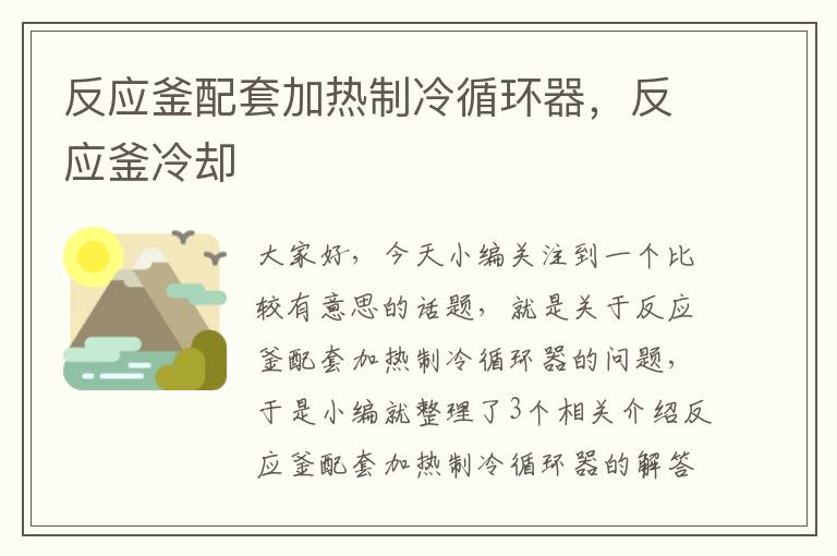 反应釜配套加热制冷循环器，反应釜冷却