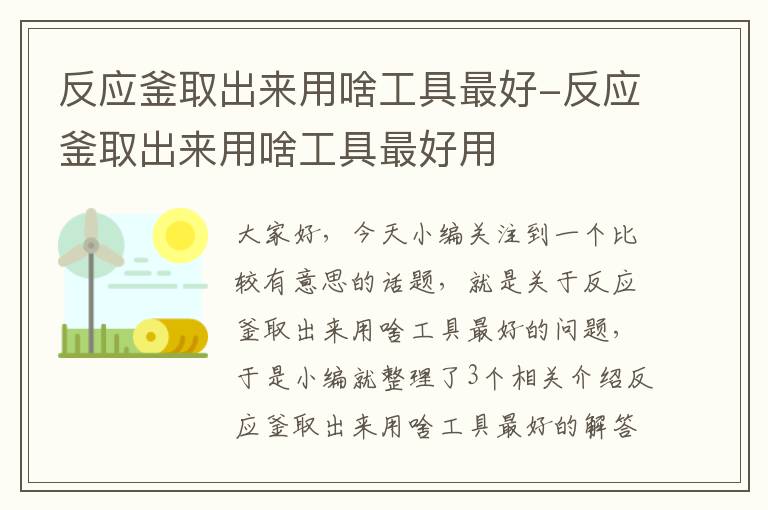 反应釜取出来用啥工具最好-反应釜取出来用啥工具最好用