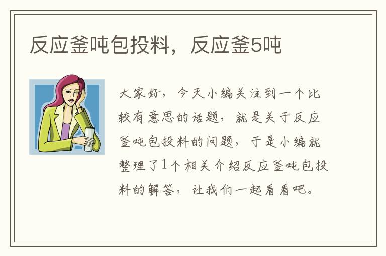 反应釜吨包投料，反应釜5吨