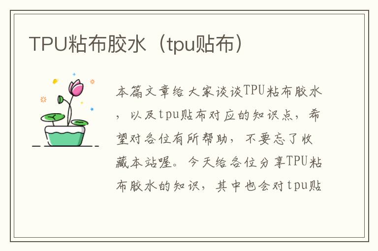 TPU粘布胶水（tpu贴布）