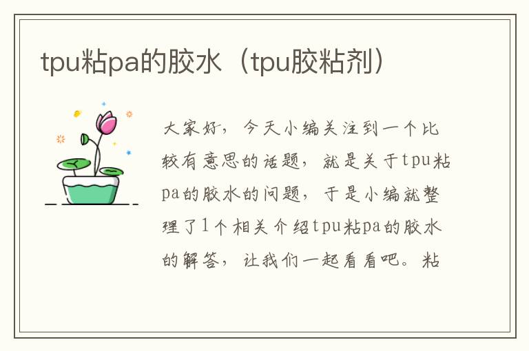 tpu粘pa的胶水（tpu胶粘剂）