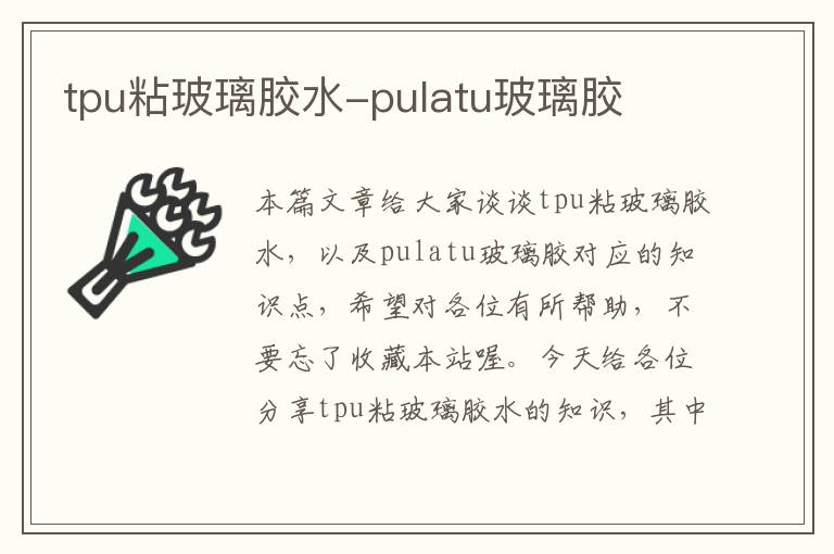 tpu粘玻璃胶水-pulatu玻璃胶