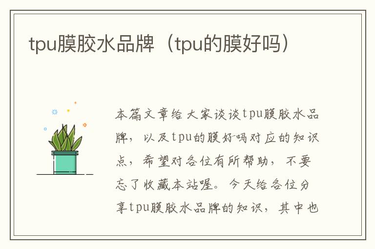 tpu膜胶水品牌（tpu的膜好吗）