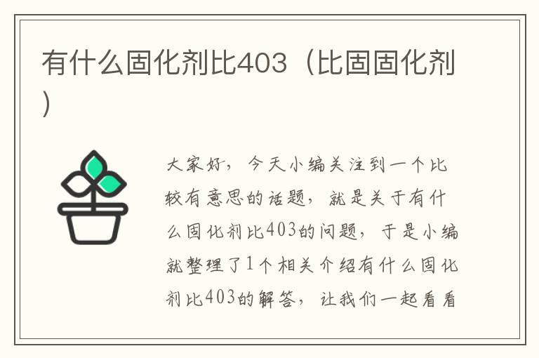 有什么固化剂比403（比固固化剂）