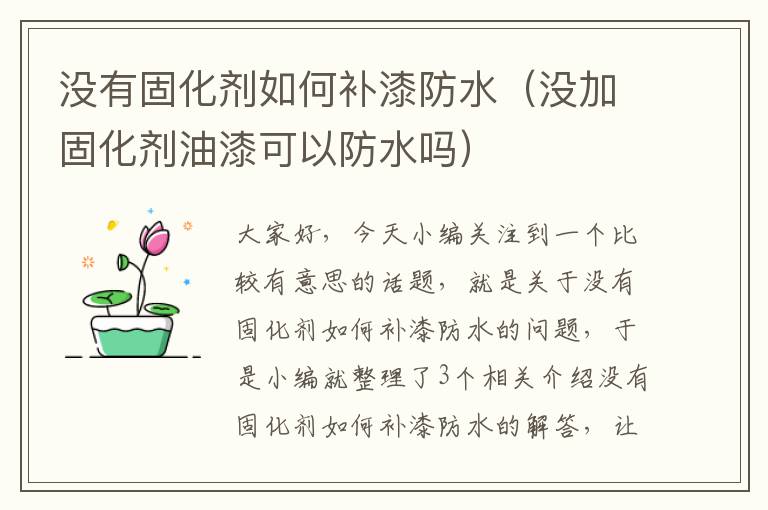 没有固化剂如何补漆防水（没加固化剂油漆可以防水吗）