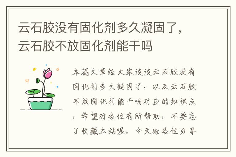 云石胶没有固化剂多久凝固了，云石胶不放固化剂能干吗