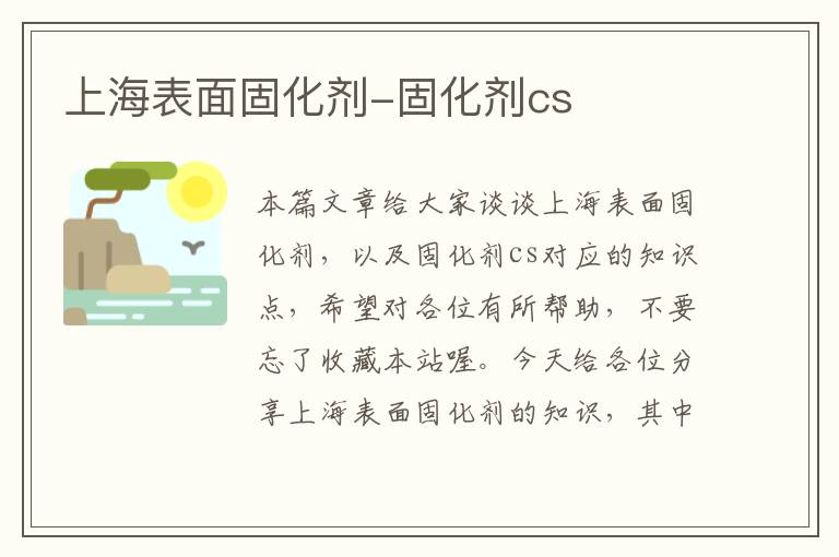 上海表面固化剂-固化剂cs