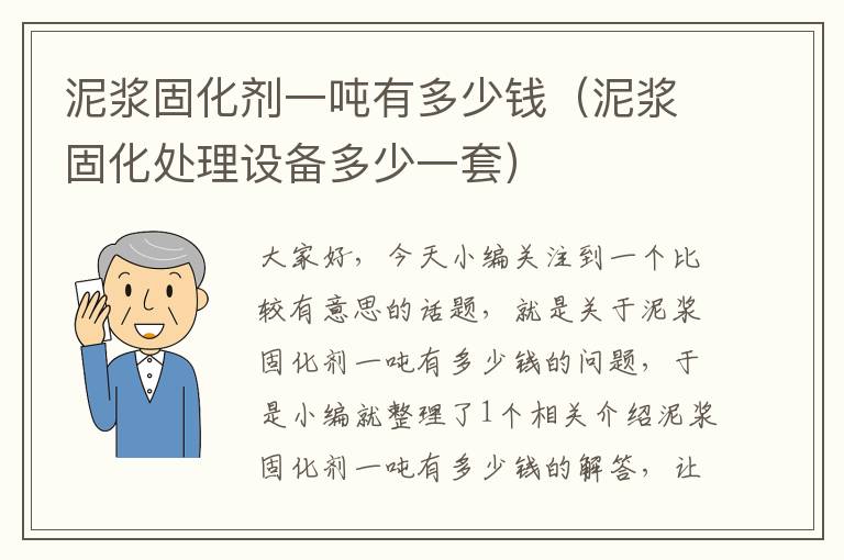 泥浆固化剂一吨有多少钱（泥浆固化处理设备多少一套）