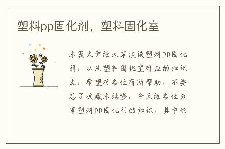 塑料pp固化剂，塑料固化室