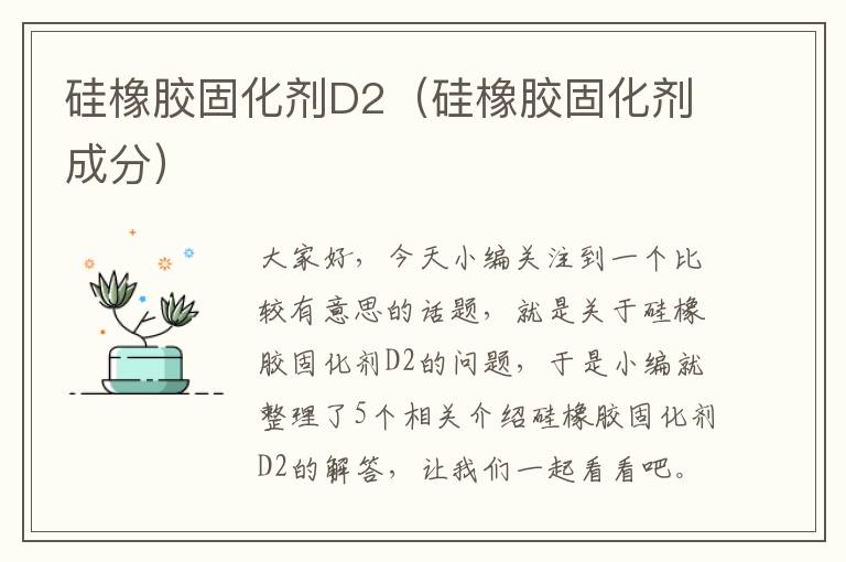 硅橡胶固化剂D2（硅橡胶固化剂成分）