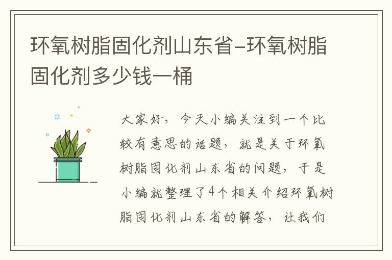 环氧树脂固化剂山东省-环氧树脂固化剂多少钱一桶