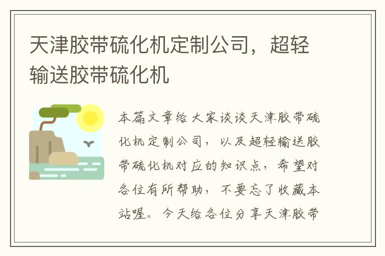 天津胶带硫化机定制公司，超轻输送胶带硫化机