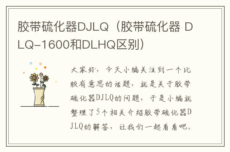 胶带硫化器DJLQ（胶带硫化器 DLQ-1600和DLHQ区别）