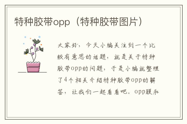 特种胶带opp（特种胶带图片）